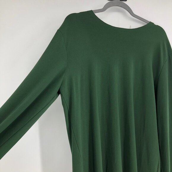 Norma Kamali Forest Green Long Sleeve Boat Neck Raw Hem Blouse XS - Picture 6 of 14